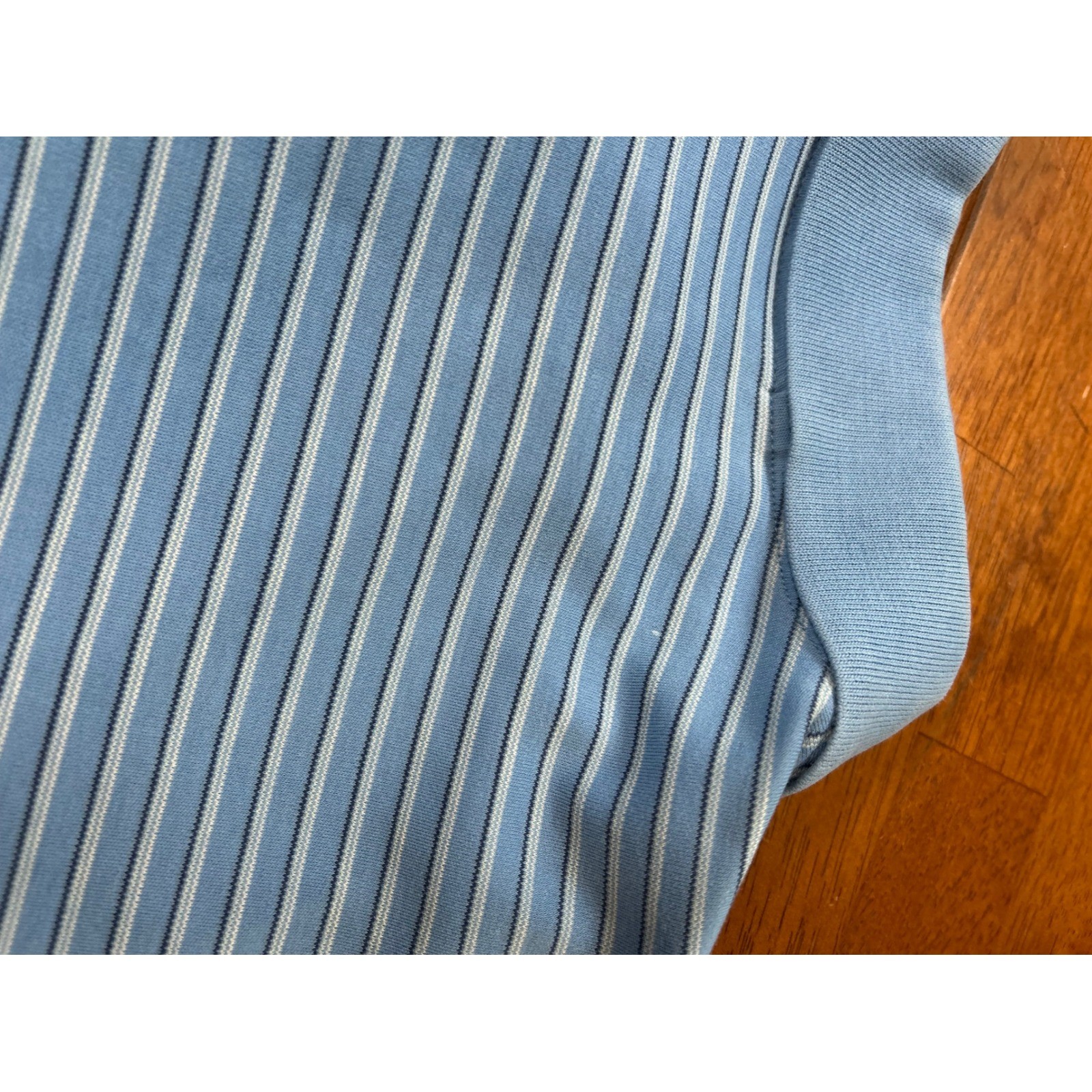 Bobby Jones Polo Shirt Mens Large Blue Striped Golf Shirt