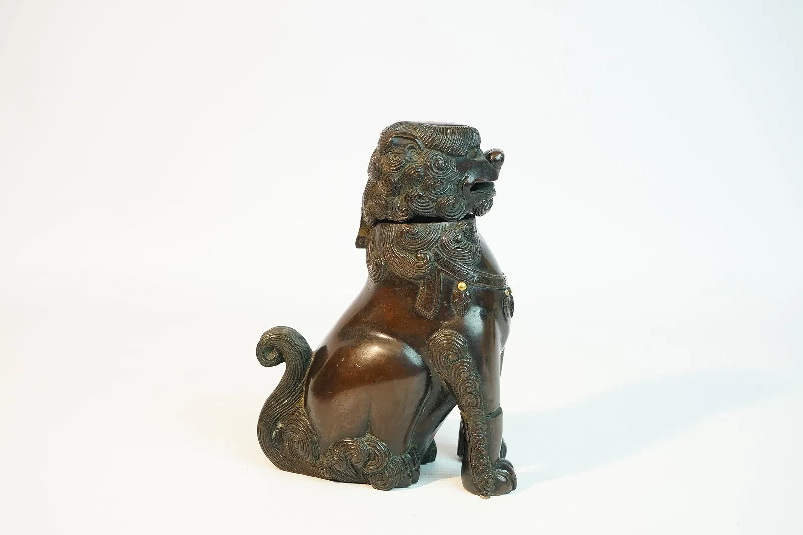 Japanese or Chinese Bronze Shishi Guardian Lion Censer
