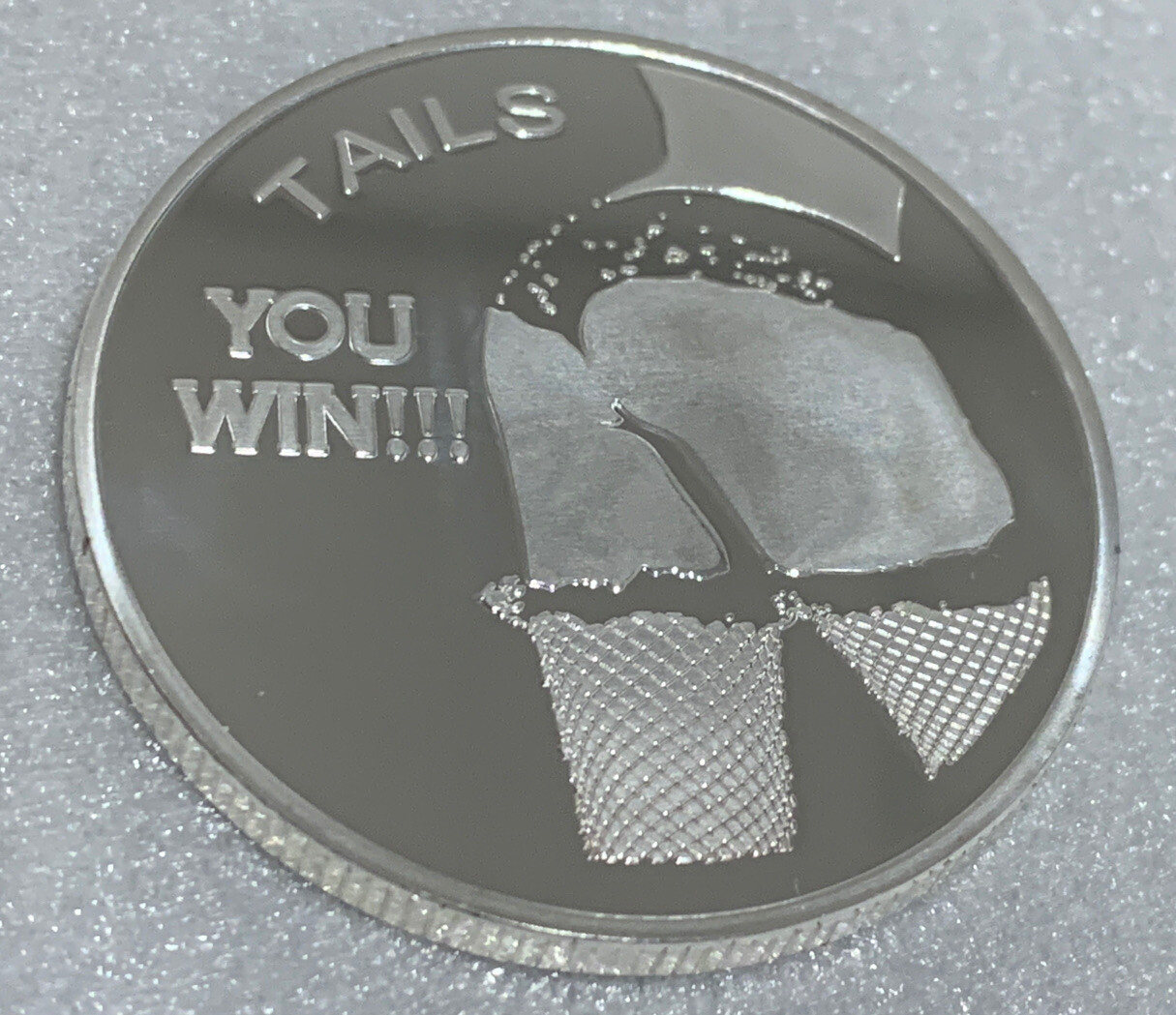 * Heads You Win - Tails You Win” Adult Nude Flipping Coin. New Silver Finish.