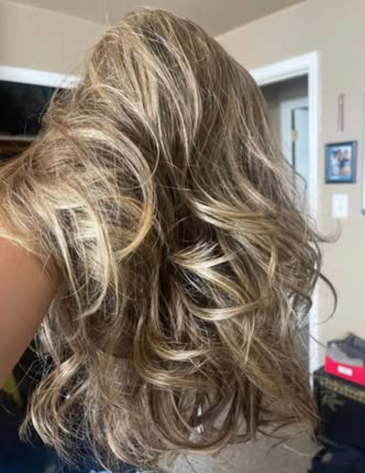 Long Brown (with Blond Highlights) Luxury Heat Friendly Wig