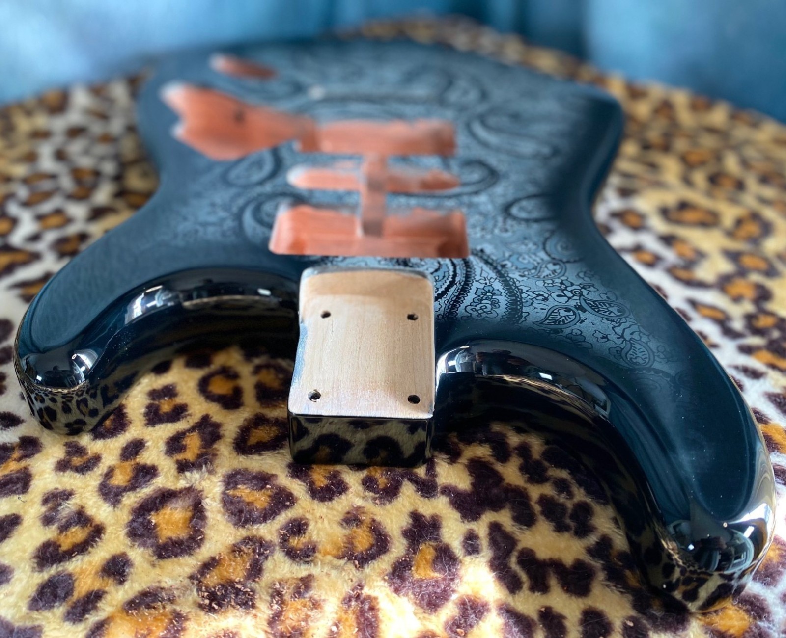 Paisley Stratocaster HSH Alder Fender Replacement Body Shielded Cavity