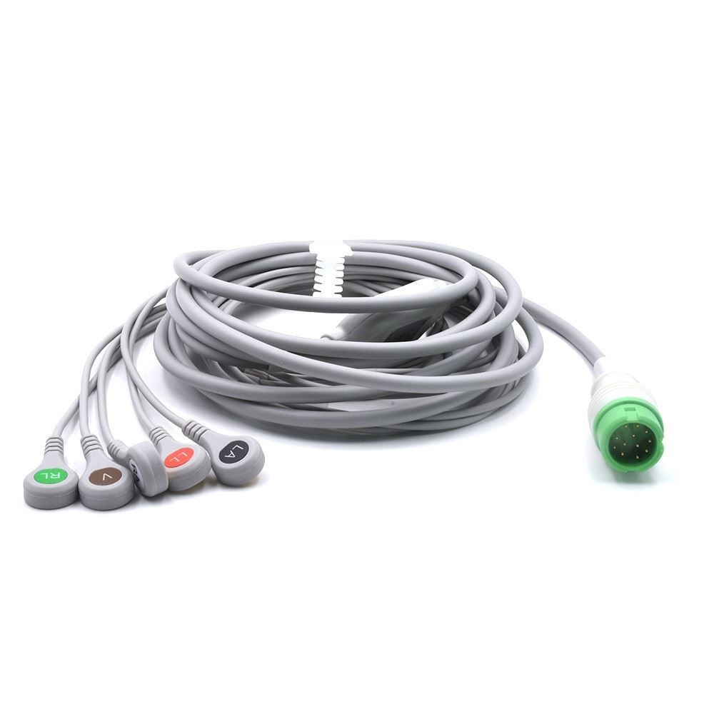 Mindray ECG Compatible 12 Pin 5 Leads - Snap