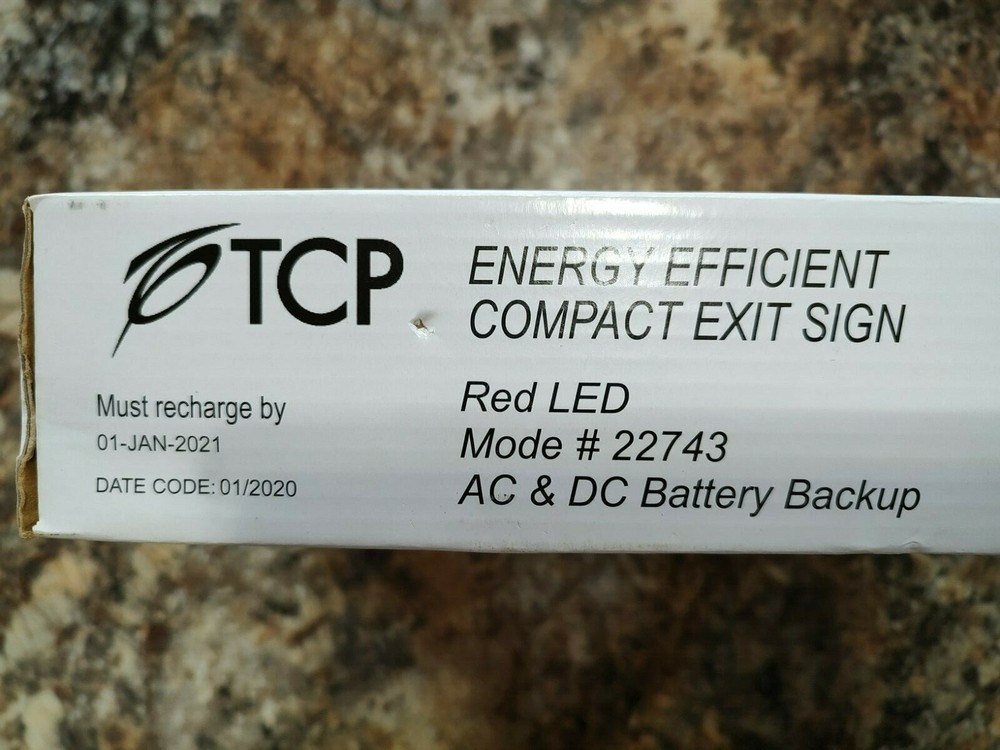 TCP Energy Efficient Compact Exit Sign LED Model 22743