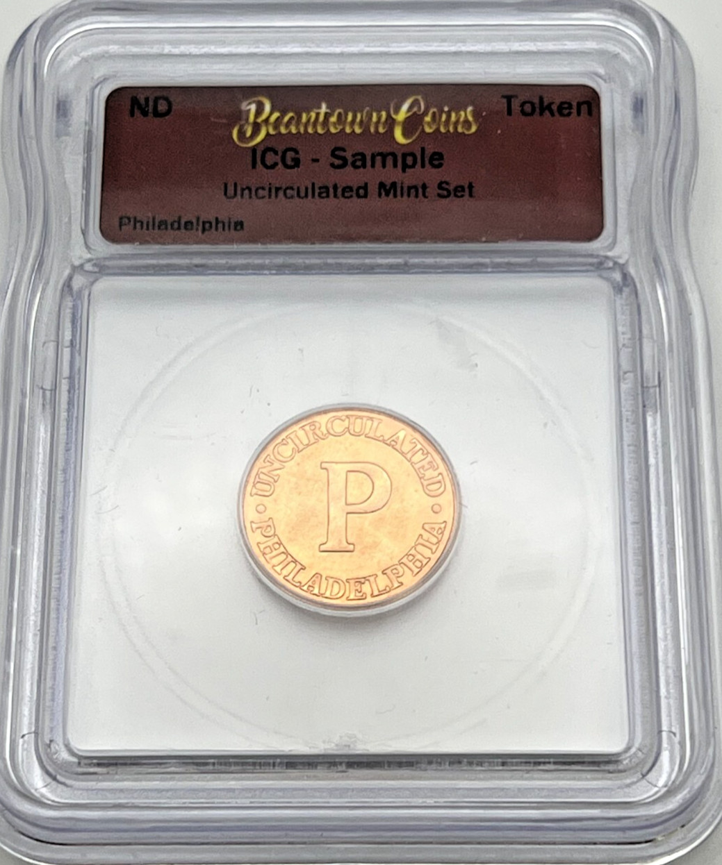 Beantown Coins Sample Slab ICG Slabbed USA Mint Set Token BU UNC Uncirculated