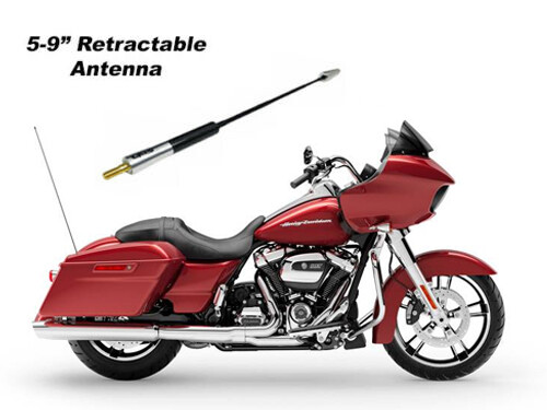 VMS 5" SILVER RETRACTABLE ANTENNA FOR HARLEY DAVIDSON ROAD GLIDE