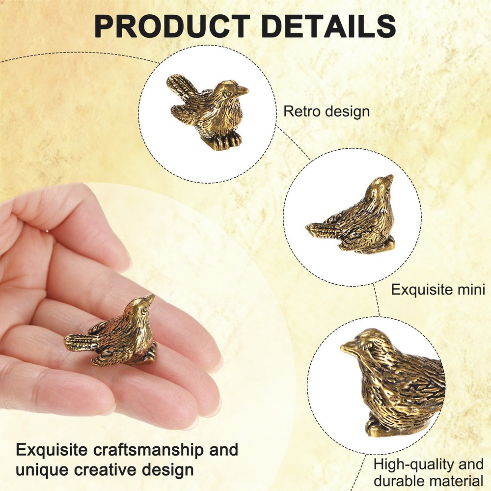 5-Pack Bird Bath Copper Disk, Mini Bird Bath Copper Ornaments [Sparrow]