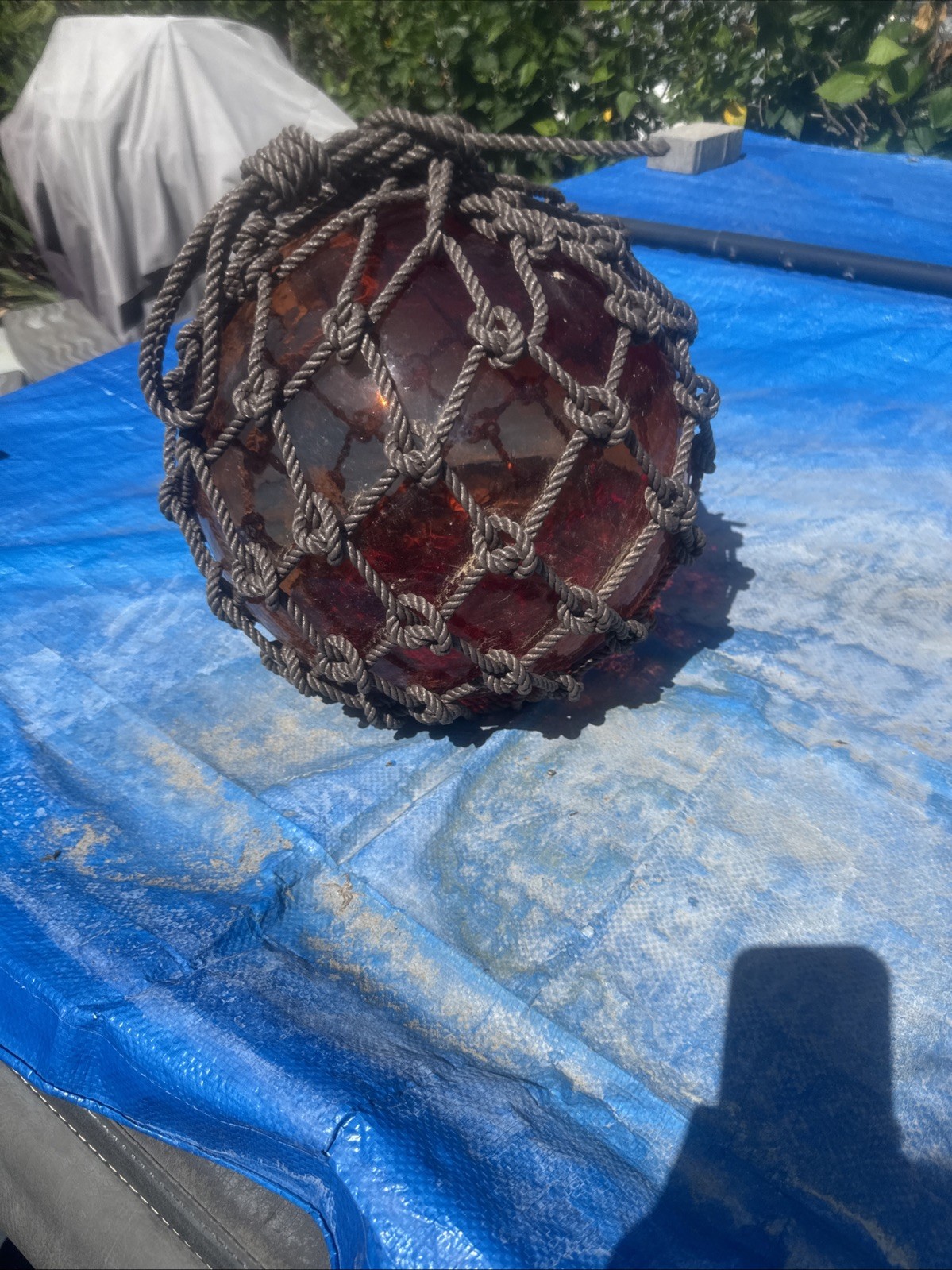 japanese fishing floats large amber glass