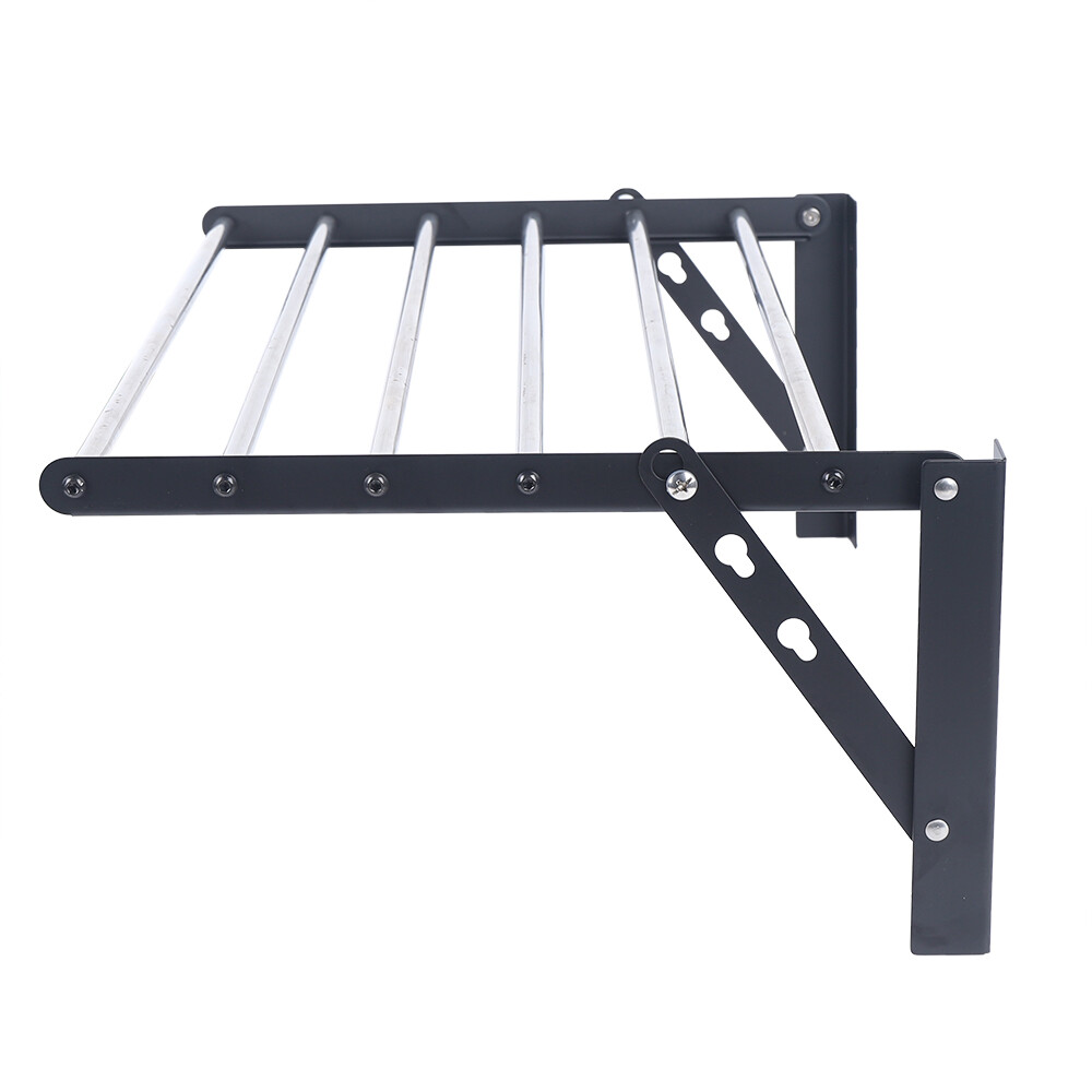 Wall Mount Drying Rack Retractable Folding Dryer Hanger Laundry Clothes Rack