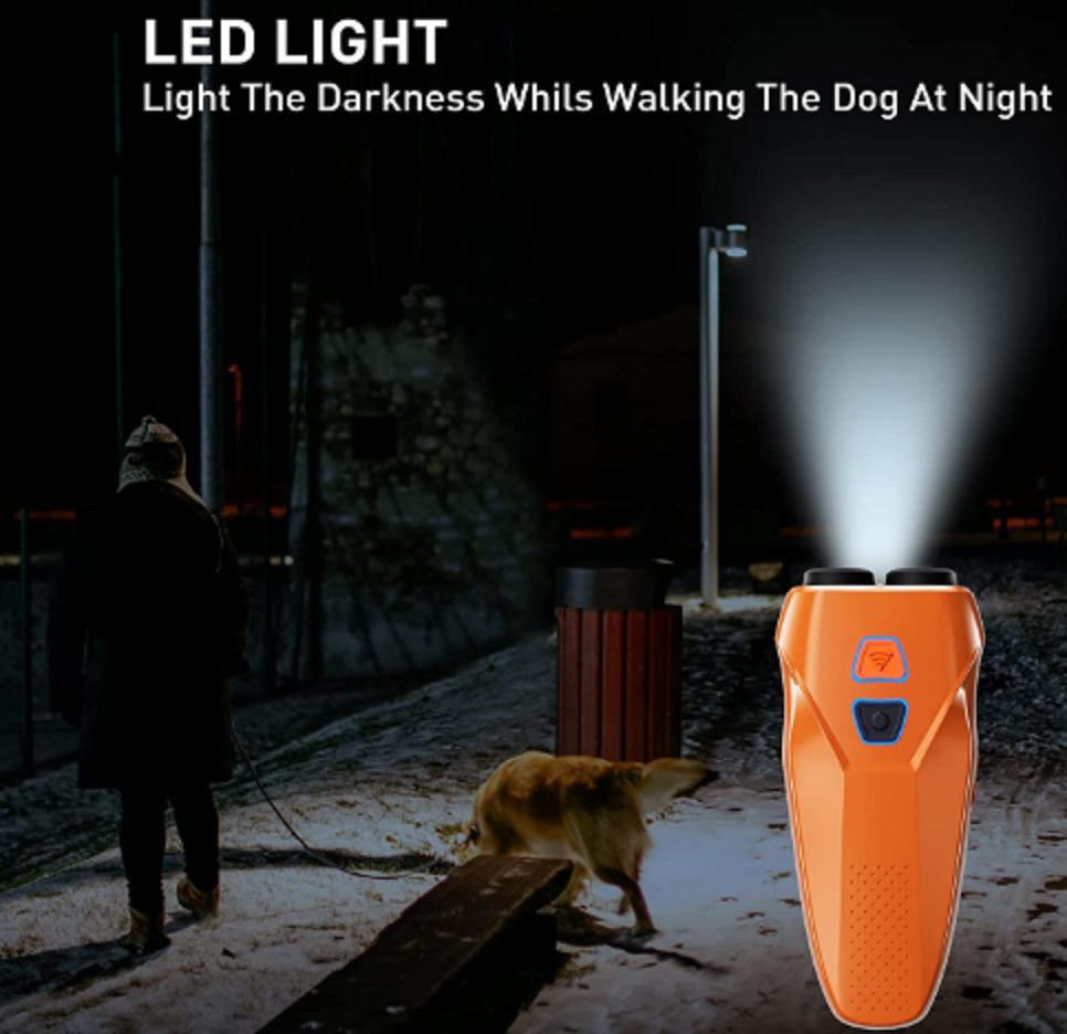 Dual Sensor Anti Barking Device with Training/Deterrent Modes 25 FT Range & LED