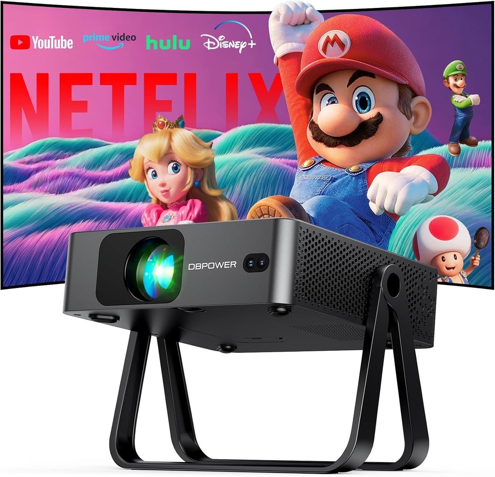 Ultra-Thin Netflix Licensed | AI Auto Focus Smart Mini Projector WiFi Bluetooth