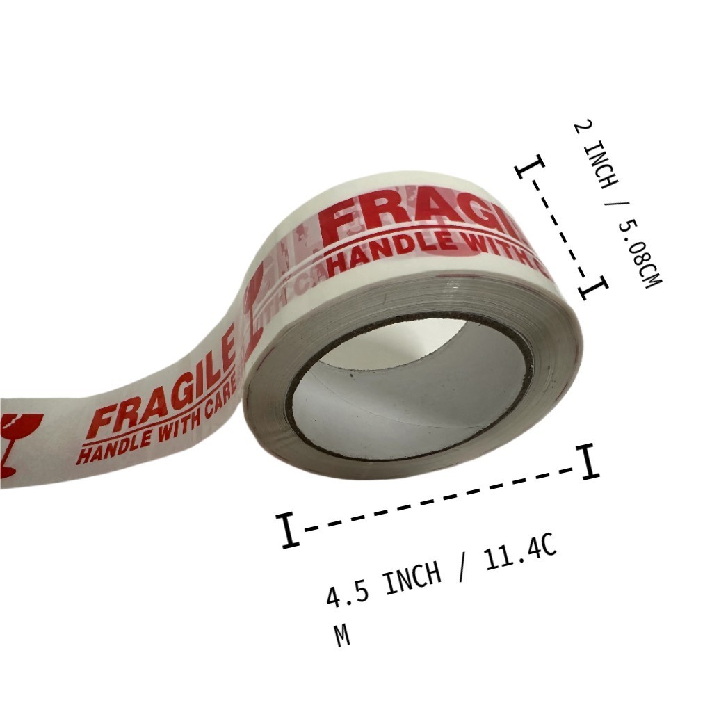 4X Rolls 2"x100 Yards Fragile Handle Care Packing Shipping Box Sealing Tape US