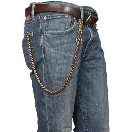 Ruth&Boaz Solid Brass Square Chain Biker 13" Square Chain-retro Snap Hook