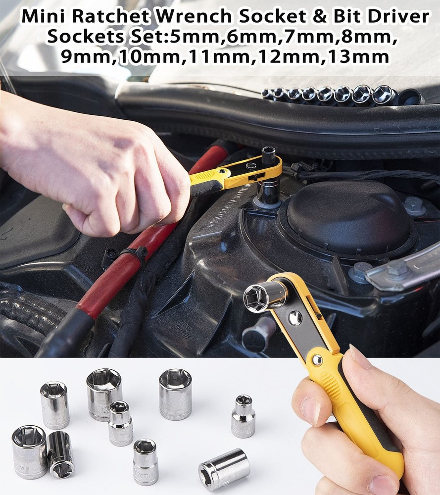 Tool Set Auto Repair Household Tool Kit With Socket Wrench Screwdriver Bits Set