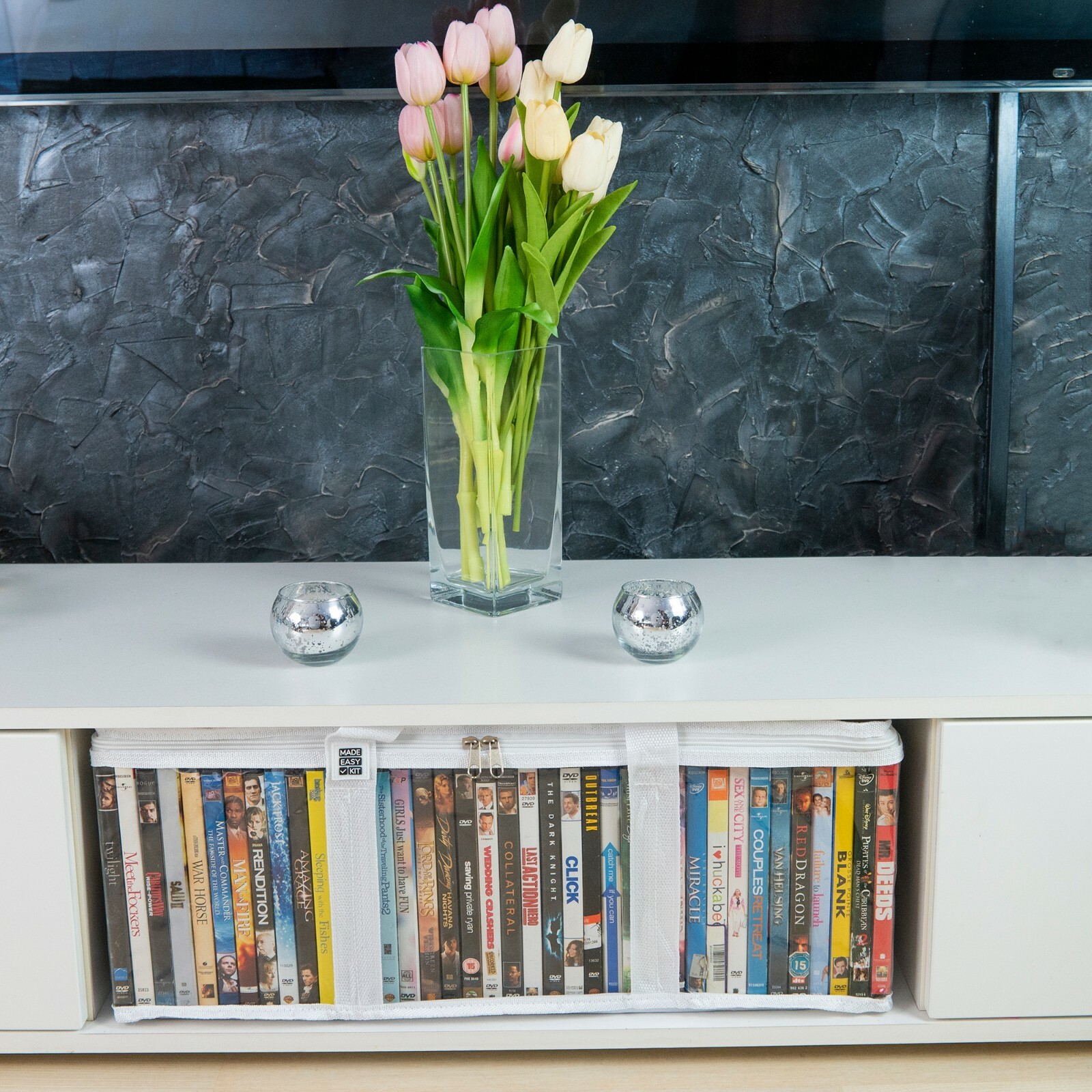 Made Easy Kit DVD Storage Case Portable Clear Organizer w/ Dividers Fits 40 DVDs