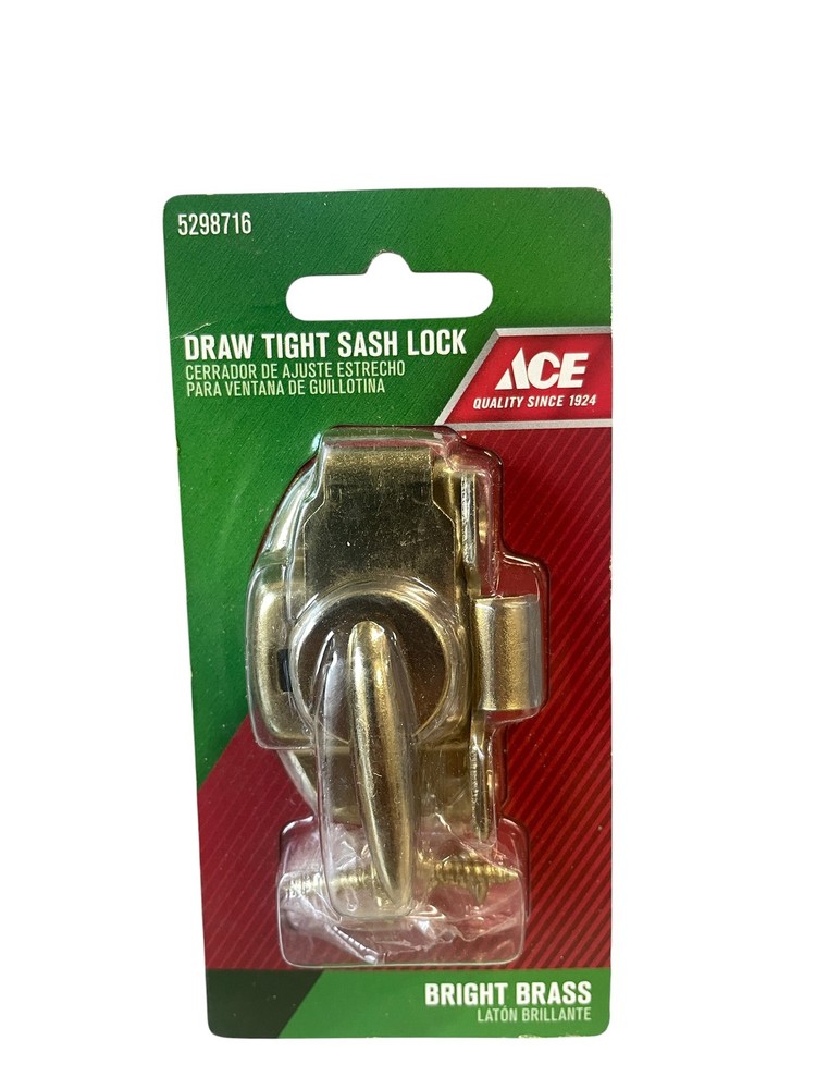 ACE Draw Tight Sash Lock Bright Brass Window Hardware New