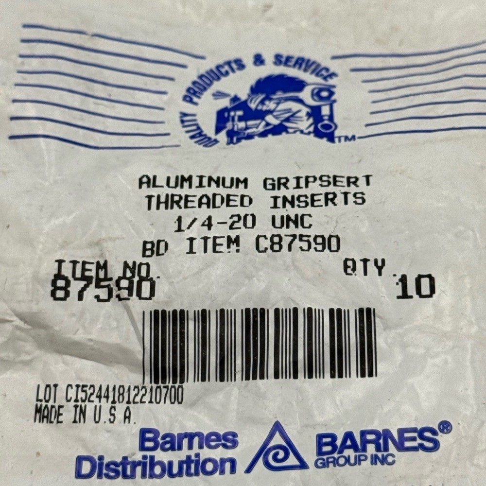 Aluminum Gripsert Threaded Inserts 1/4-20 UNC 87590 (10pack)