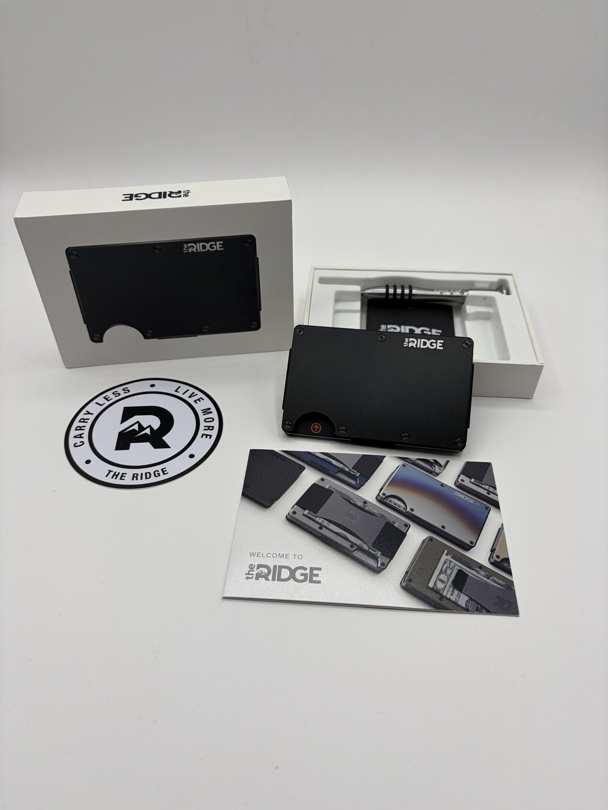 Ridge Slim RFID Blocking Wallet Money Clip Card Holder Black Aluminum New Sealed