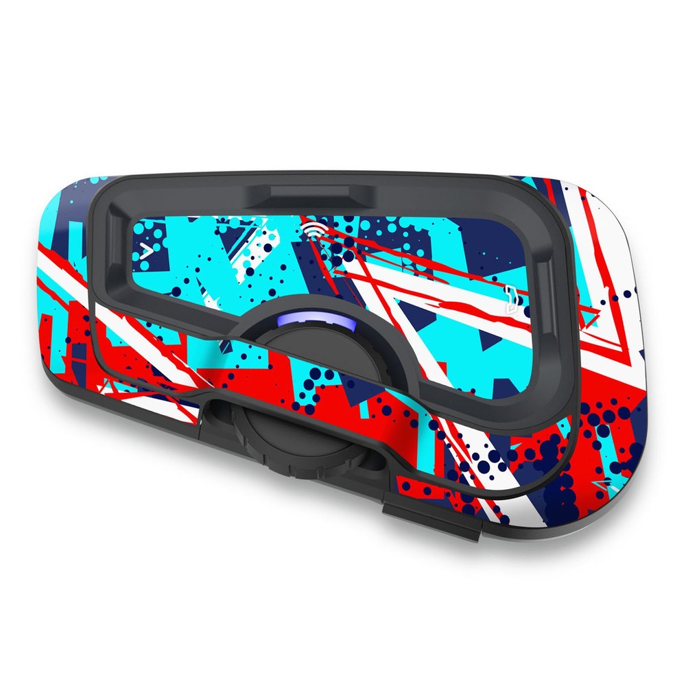 For CARDO Freecom 4X 2X Protective Headset Decal Sticker x2 Abstract Aqua