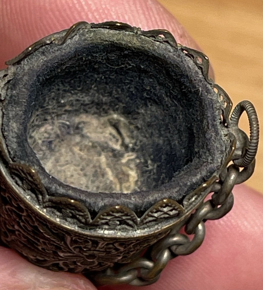 Antique Victorian Chatelaine Thimble Holder Very Ornate
