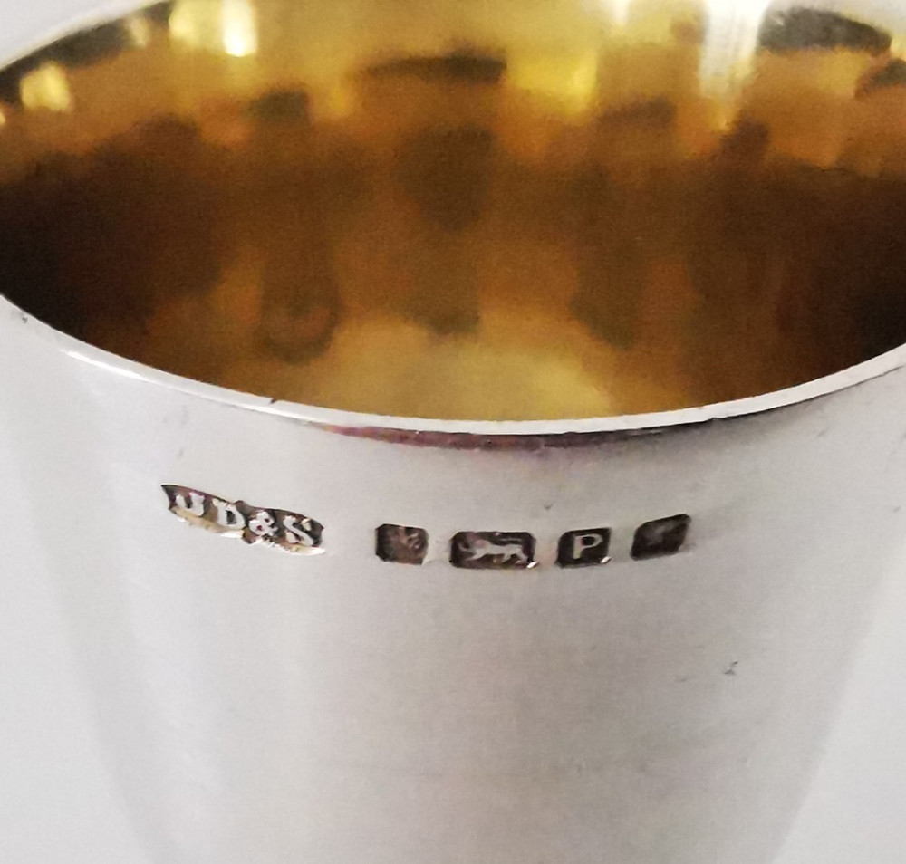 Solid Silver Travelling Communion Chalice - Sheffield 1882.