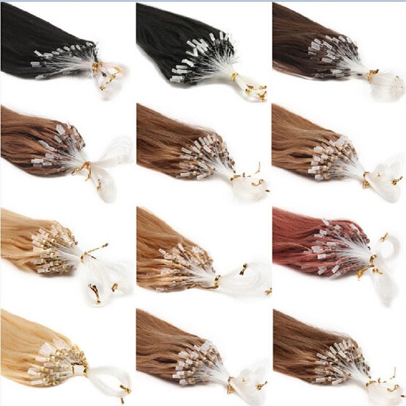 Micro Ring Link Human Hair Extensions Micro Beads Loop Tip Real Remy Thick Hair