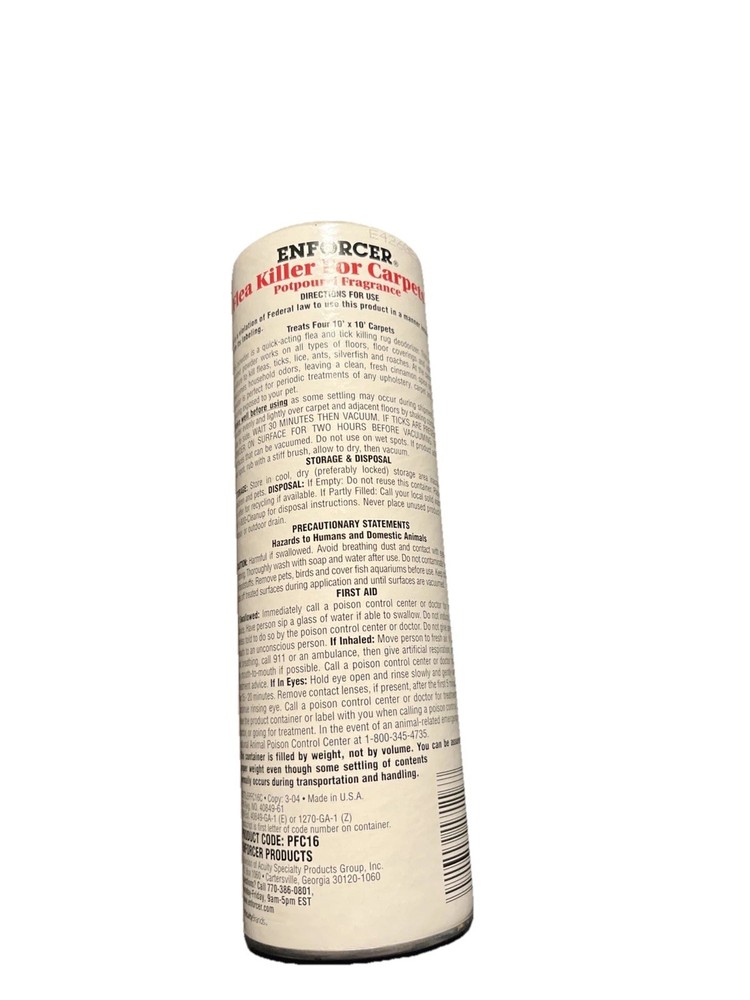 Enforcer Flea Killer For Carpets Rug, Deodorizer Cinnamon Spice