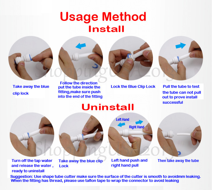 100 Pc Water Filter Connector Fitting Quick Connect Thread Push In 1/4" 3/8" BSP