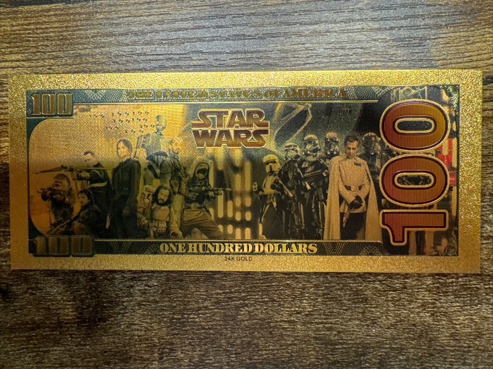 Darth Maul - Gold Star Wars Bill Note Banknote Collectible $100 Bill