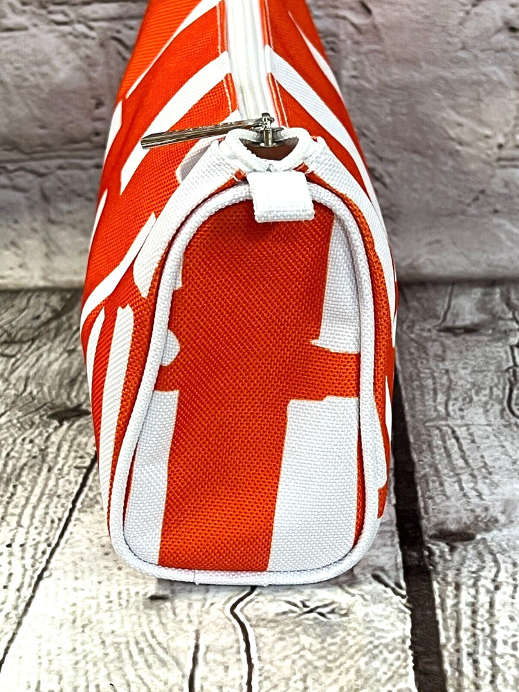 Clinique orange & white makeup bag with mirror - New