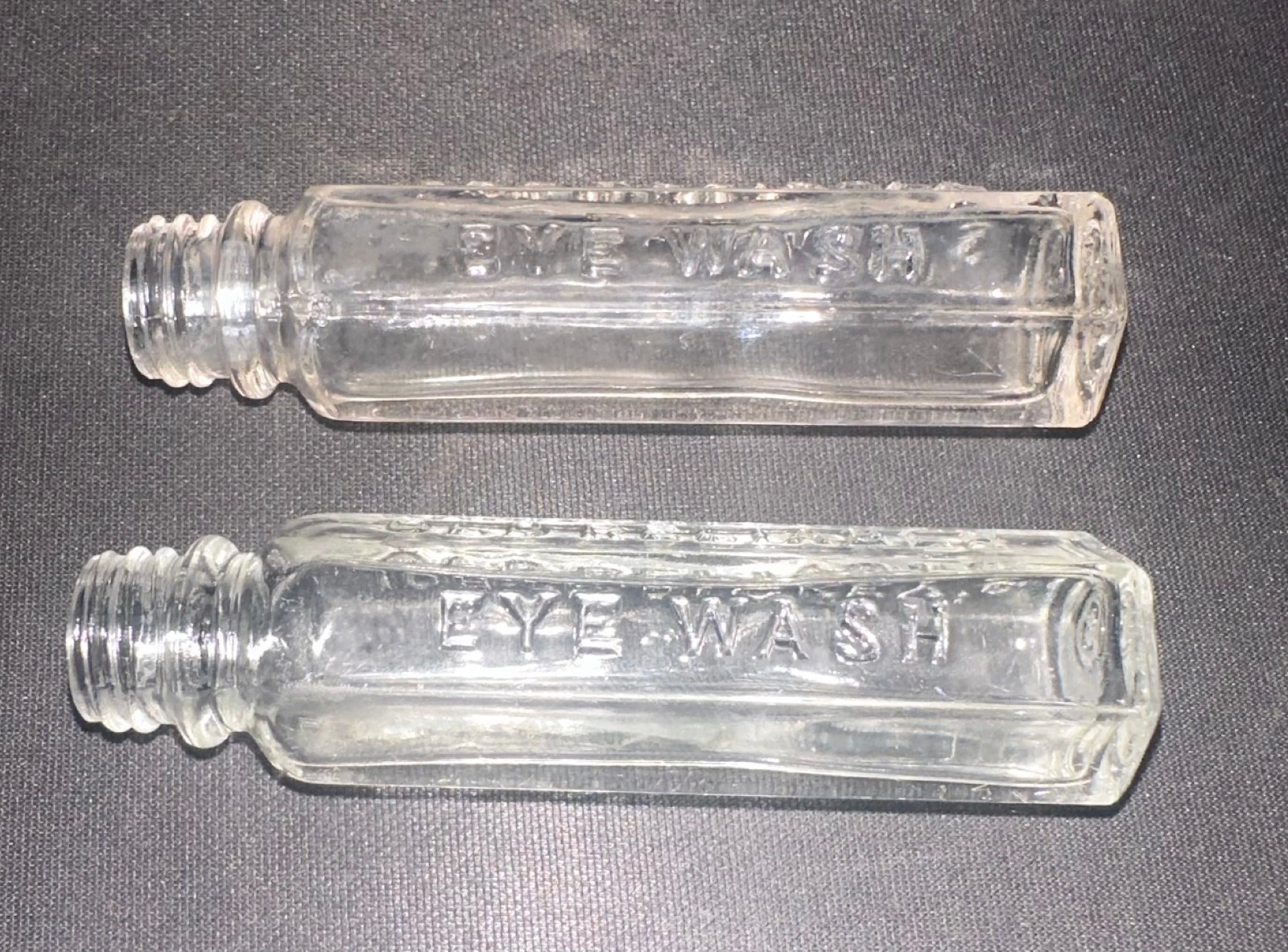 Antique John R. Dickey's Old Reliable Eye Wash Hexagon 2 Bottles Great Condition