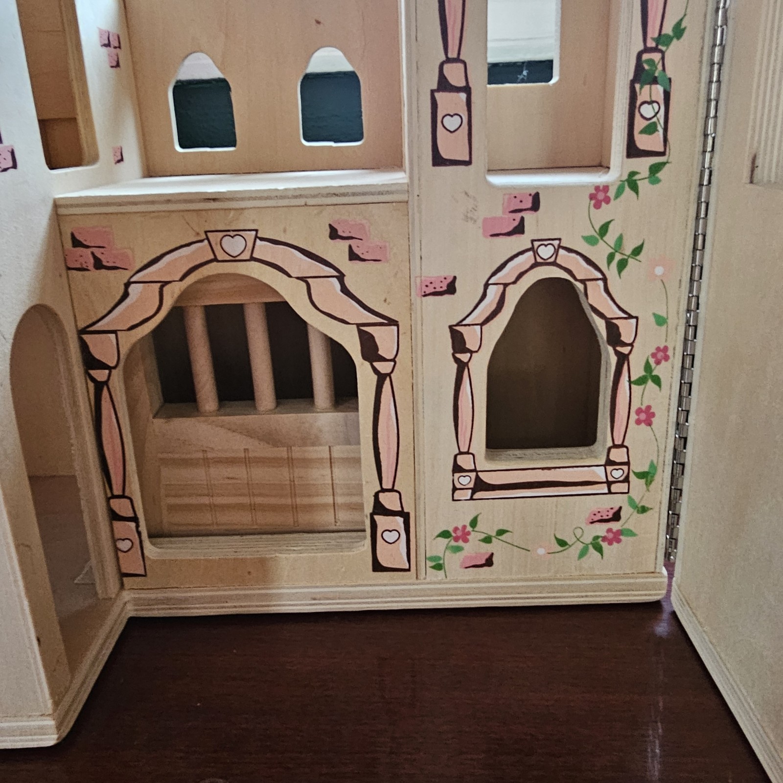 Melissa and Doug Wooden Folding Princess Castle and UNOPENED furniture and dolls