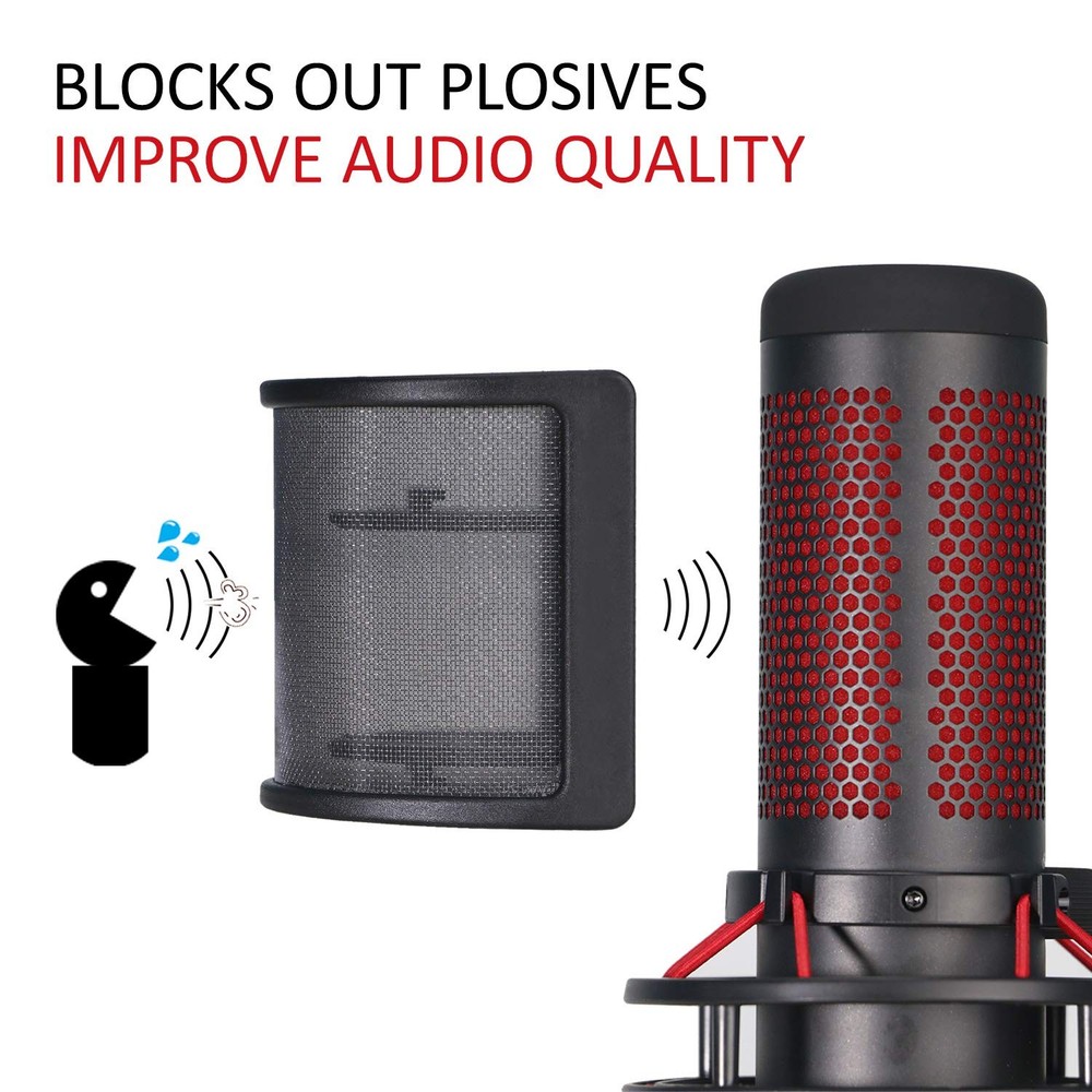 YOUSHARES QuadCast Mic Pop Filter - Microphone Windscreen