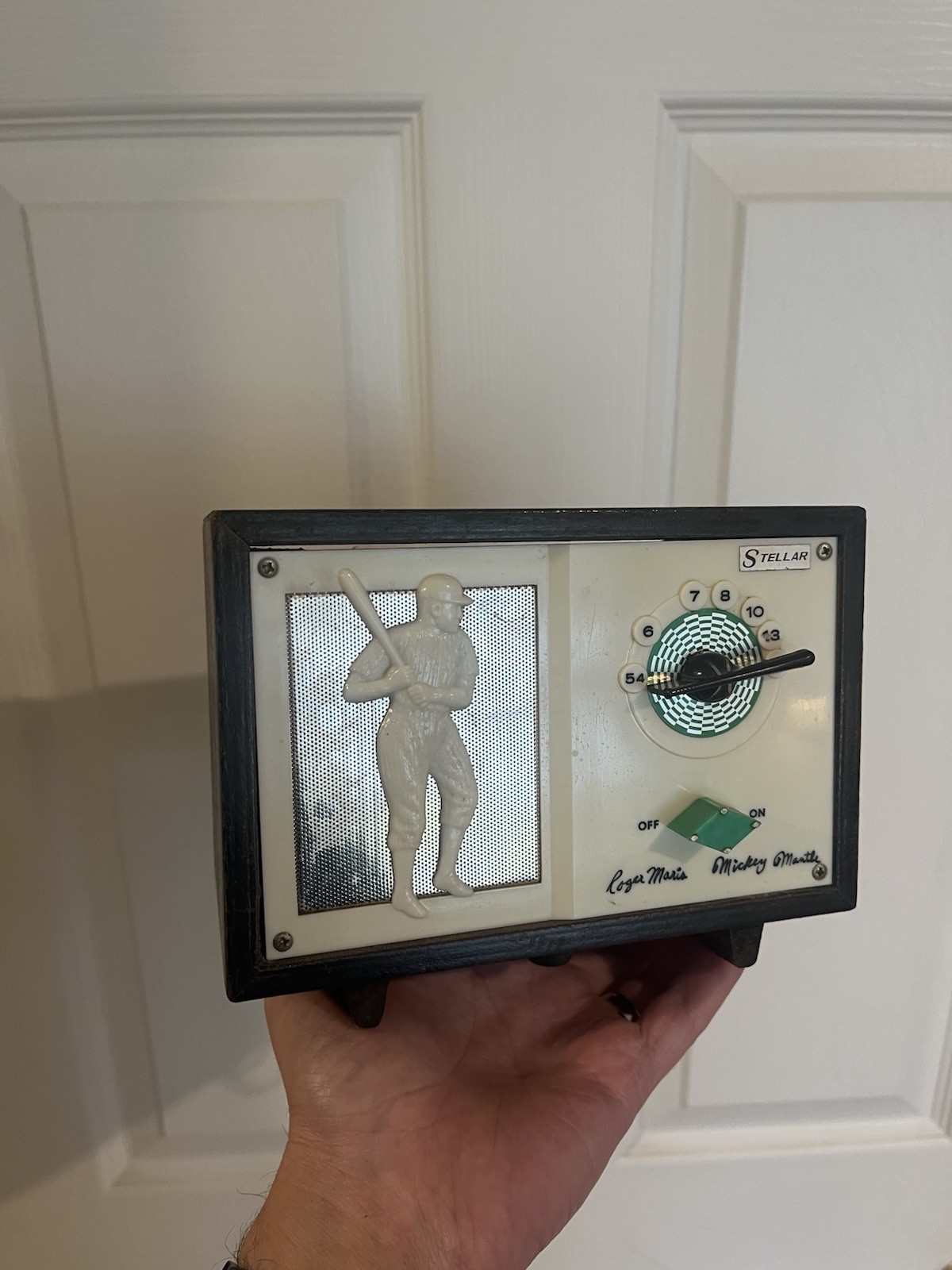 Vtg Stellar Mickey Mantle & Roger Maris Baseball Tube Radio