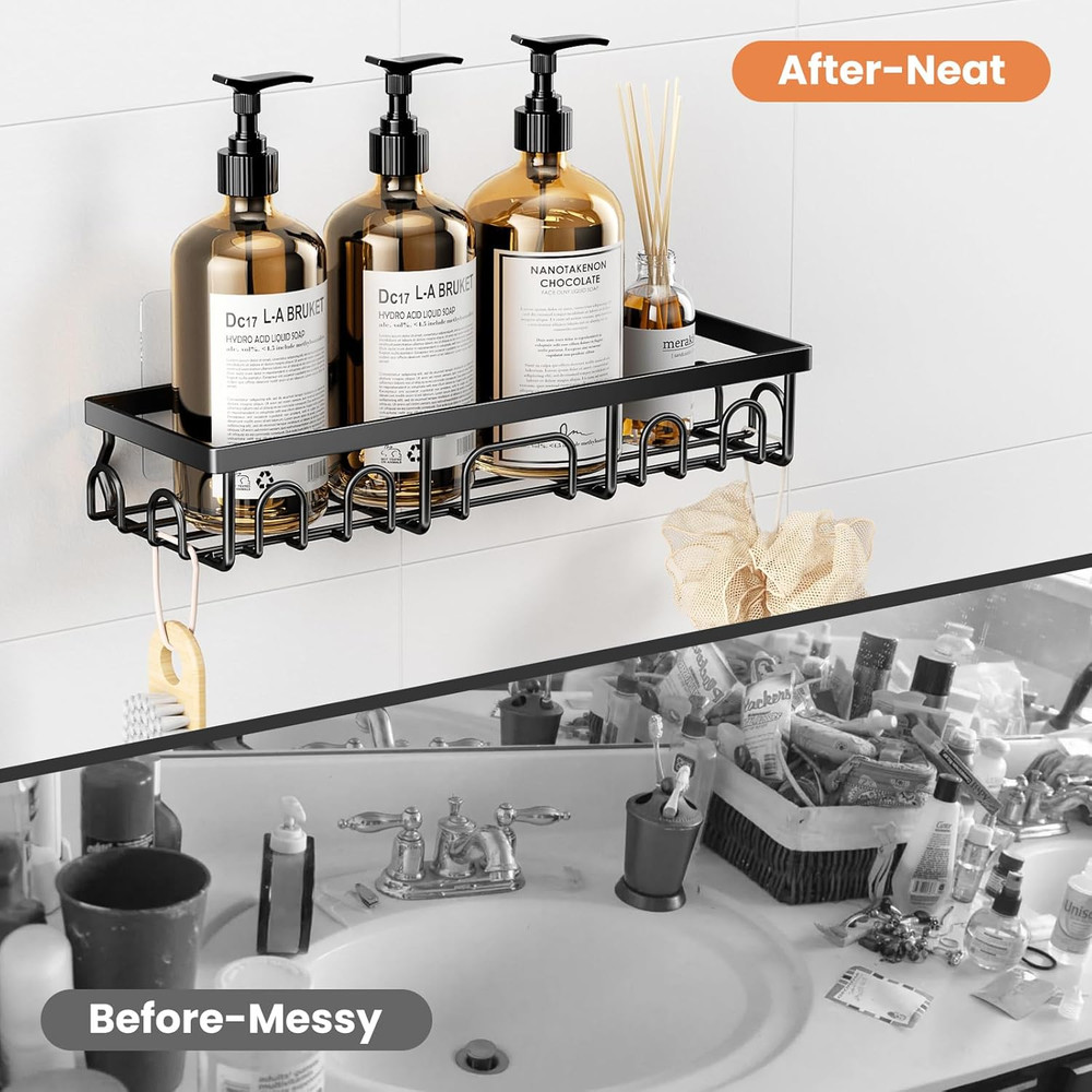 Shower Caddy, 3 Pack Shower Shelves for Inside Bathroom, Rustproof Adhesive Bath