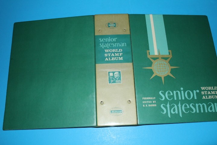 Harris Senior Statesman empty stamp binder used BlueLakeStamps Useful