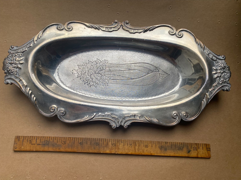 Oval Silver Plate Celery Platter