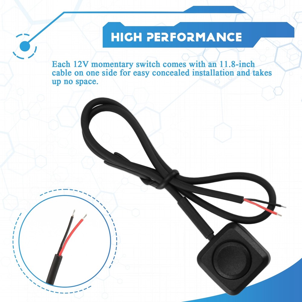 5-Piece Torque Switch, Momentary Push Button, ON/OFF Switch, 12V, 24 2516