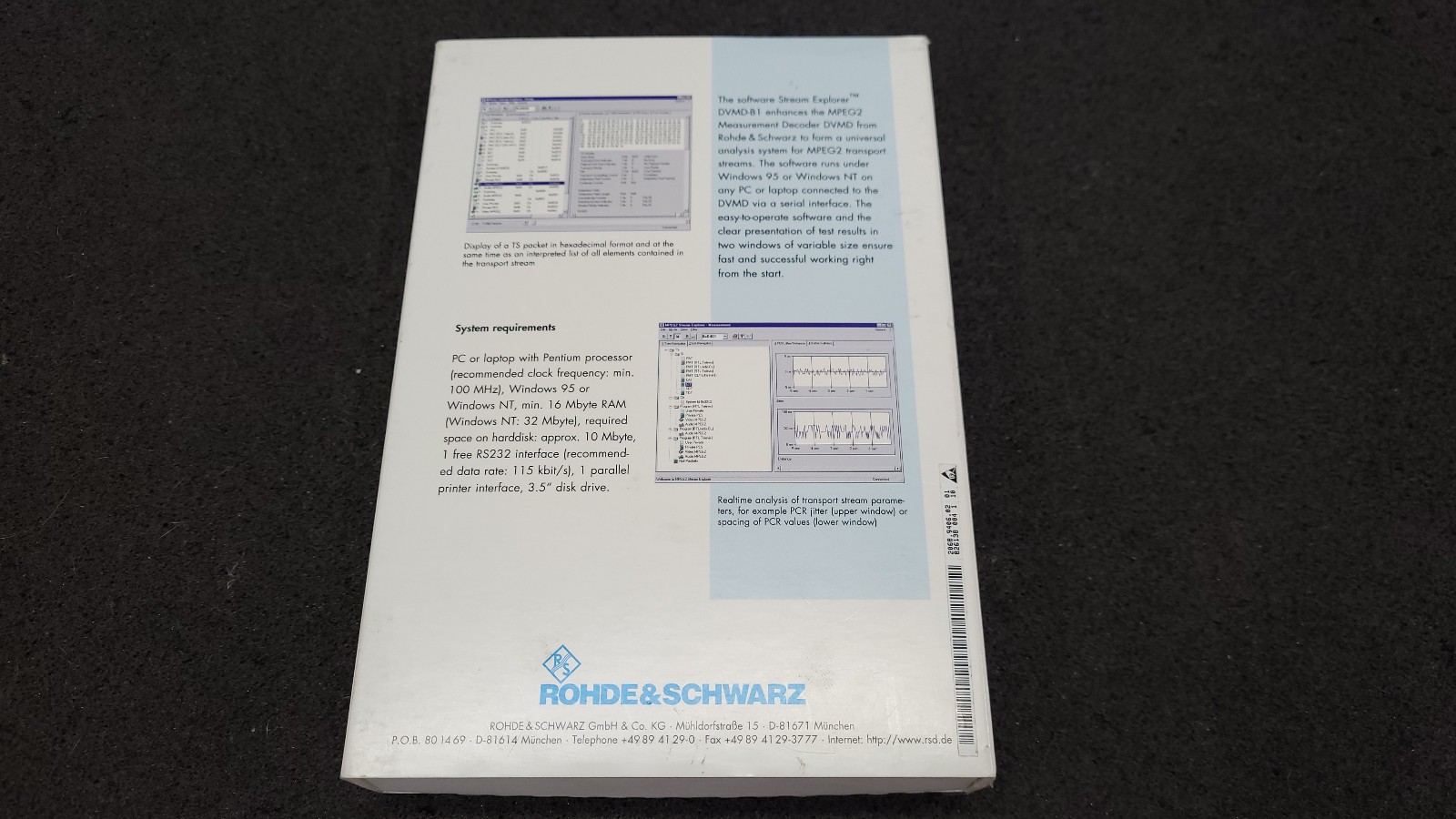 Rhode SCHWARZ DVMD-B1 DONGLE & Manual (Untested)