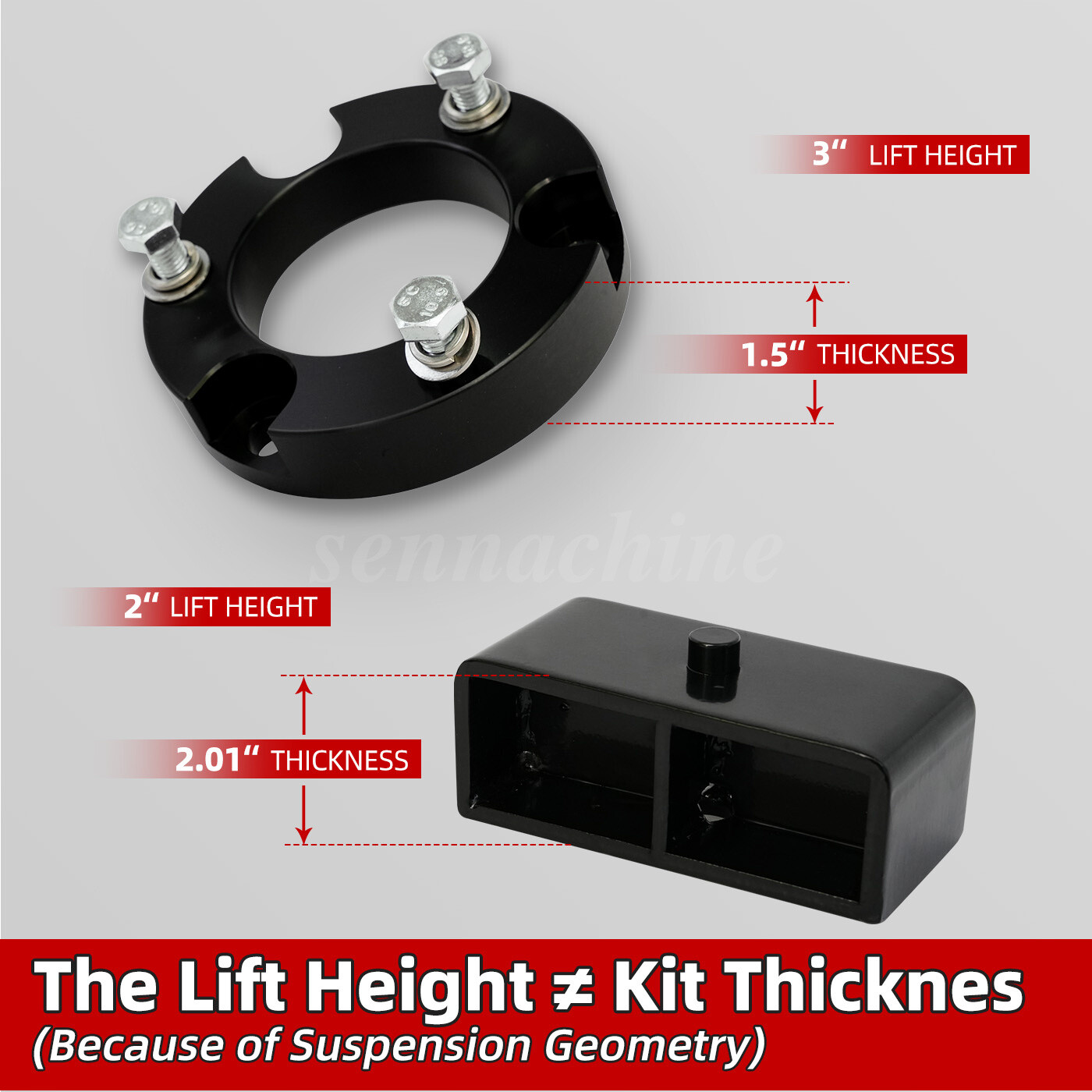 3" Front 2" Rear Full Leveling Lift Kit For 2005-2023 Toyota Tacoma 2WD 4WD 6LUG