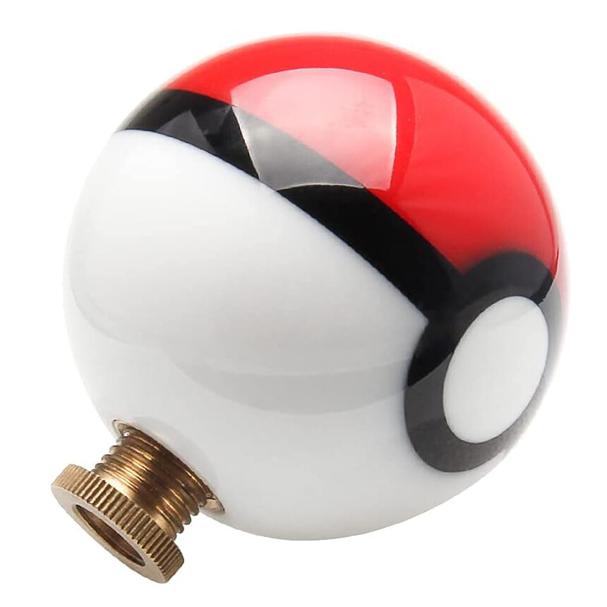 Universal Pokemon Shift Knob Round Poke Ball Gear Shifter Head with 3 Adapters