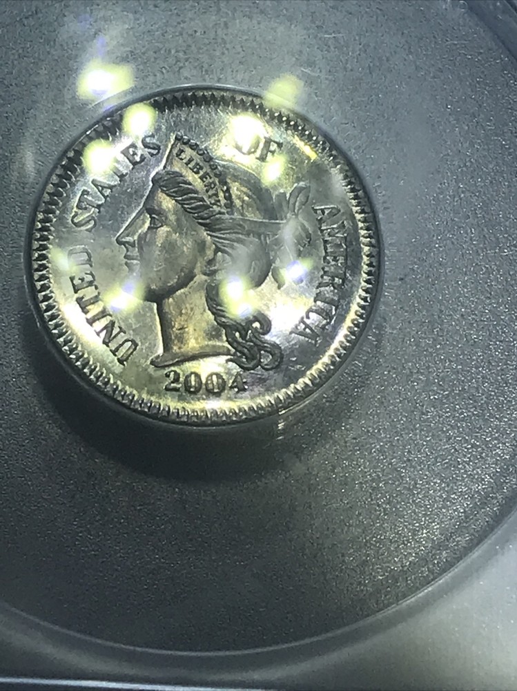 🔥‼️MS64‼️🔥2004 GNA 🔥40th Anniversary 3 Cent Token🔥 ”Mini Mint”Gallery Mint