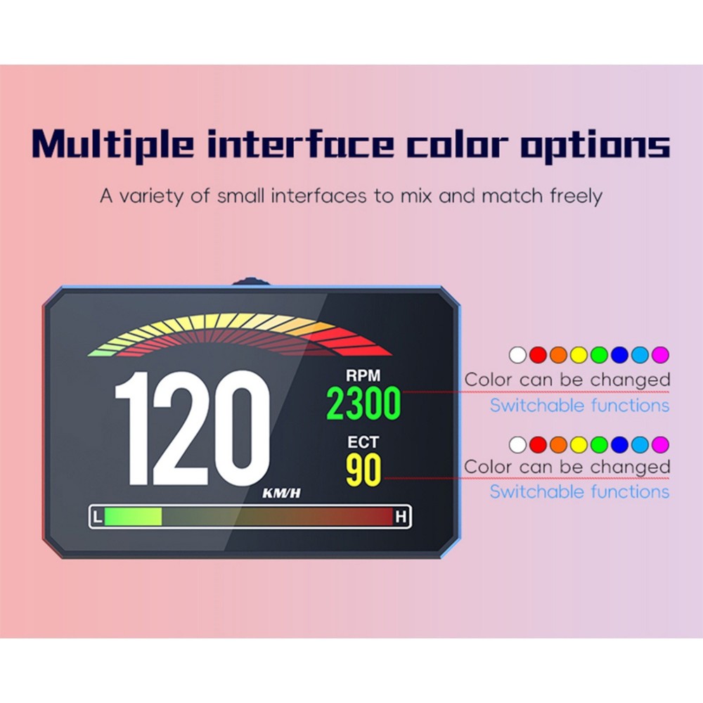OBD2 Car HUD Head Up Display Speedometer Overspeed Fault Code Reader Scanner