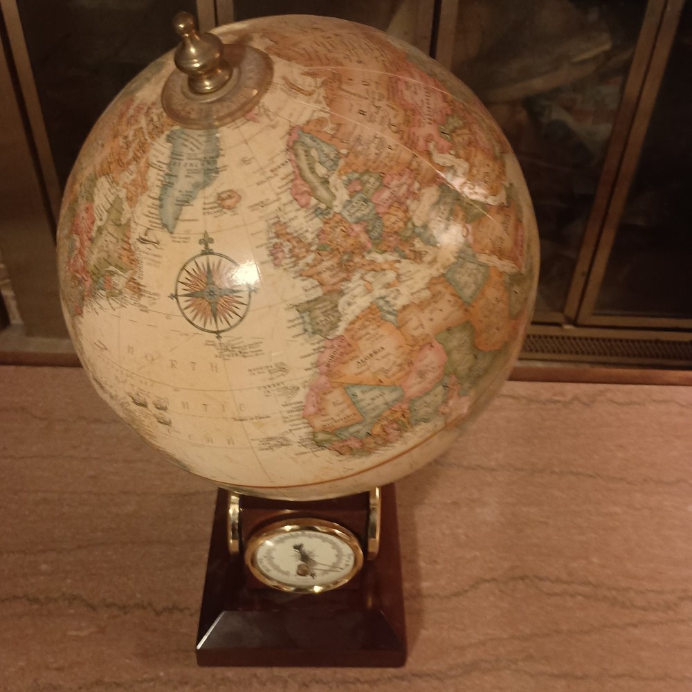 REPLOGLE 9" GLOBE WITH THERMOMETER, BAROMETER, HYDROMETER