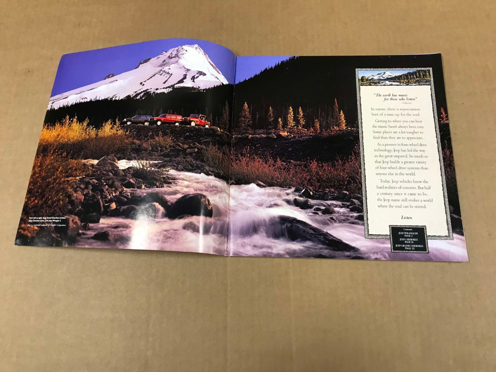 Vintage 1995 The Jeep Book Dealership Salesman Brochure