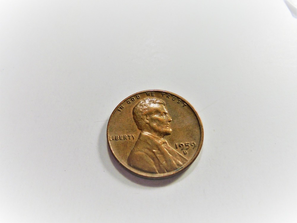 1959 D LINCOLN MEMORIAL CENT "REV LAMINATION ERROR" WITH PEEL #RED59D