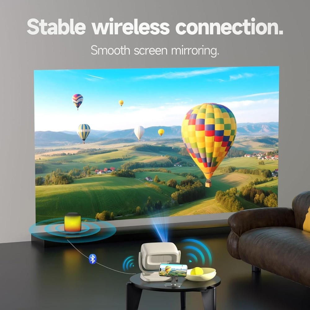 Projector Auto Focus Projector Projector with Wifi and Bluetooth Portable Projec
