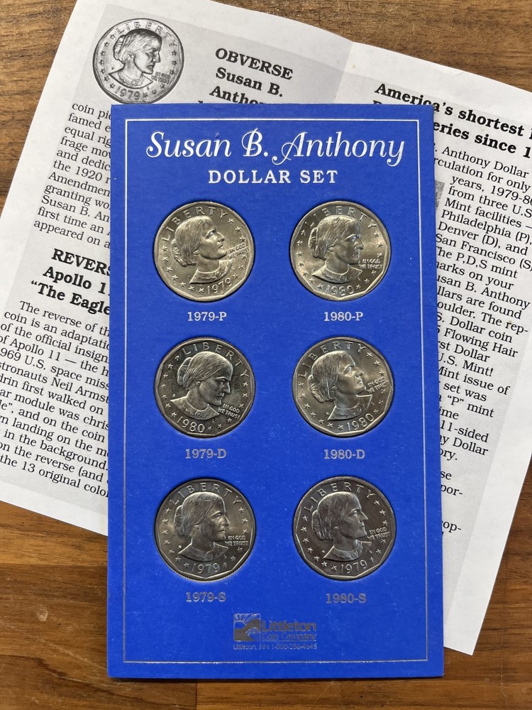 Susan B Anthony Dollar set~Littleton Encapsulation