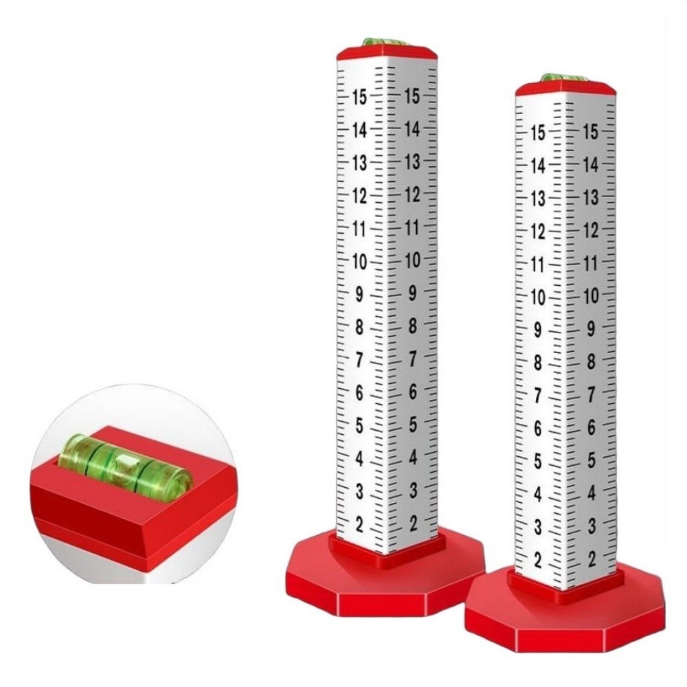 2pcs Red White Ceiling Leveling Rulers for Equal Height Tile Installation