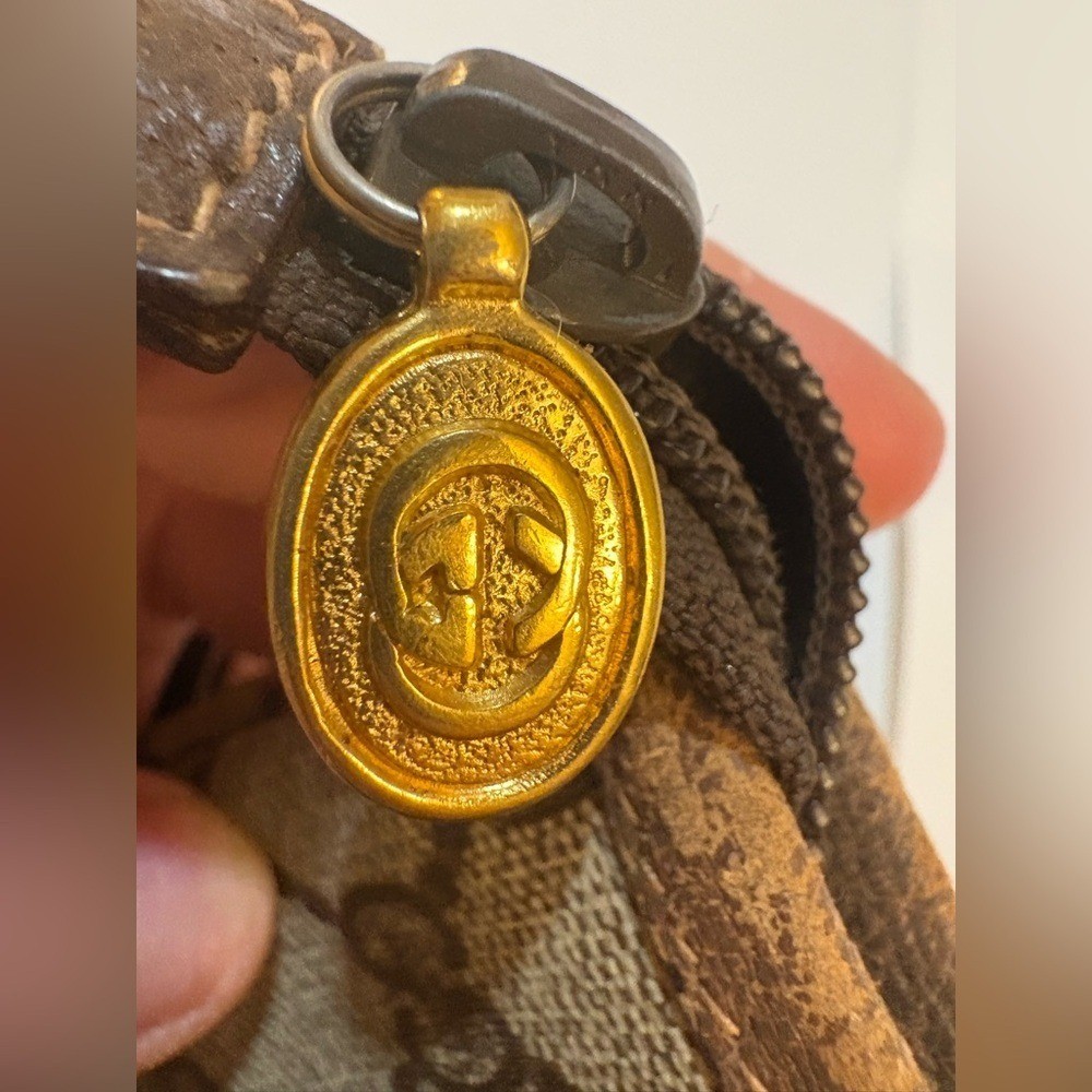 Gucci Beige and Brown Monogram Shoulder Bag