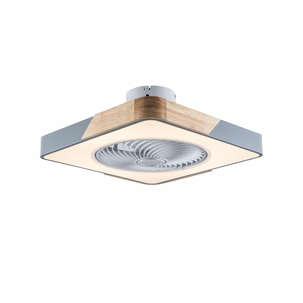 Modern Ceiling Fan Light Dimmable LED Remote Control Flush Mount Lamp Bladeless